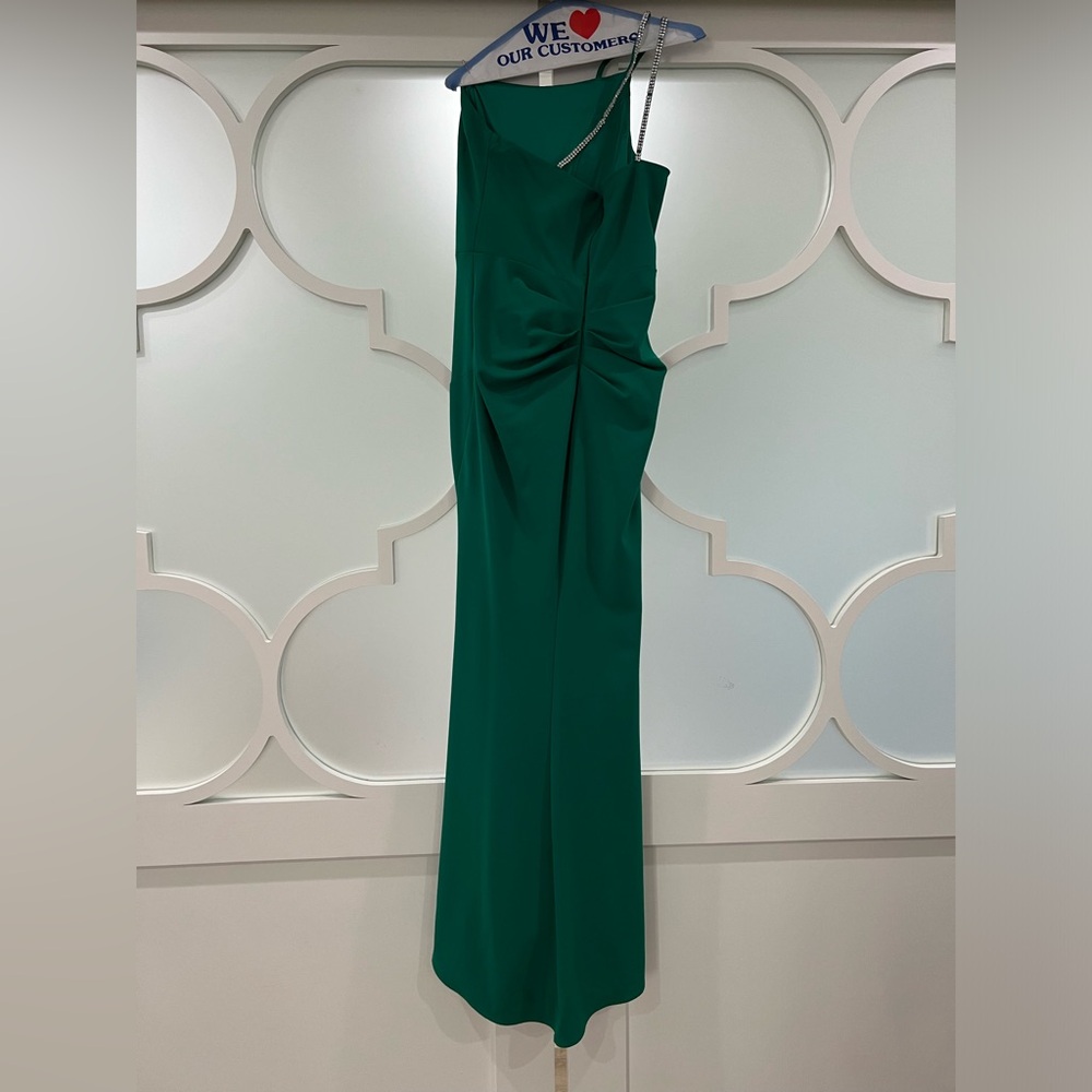 Xscape Evenings Halter Neck Scuba Crepe Gown- Green Size 8
